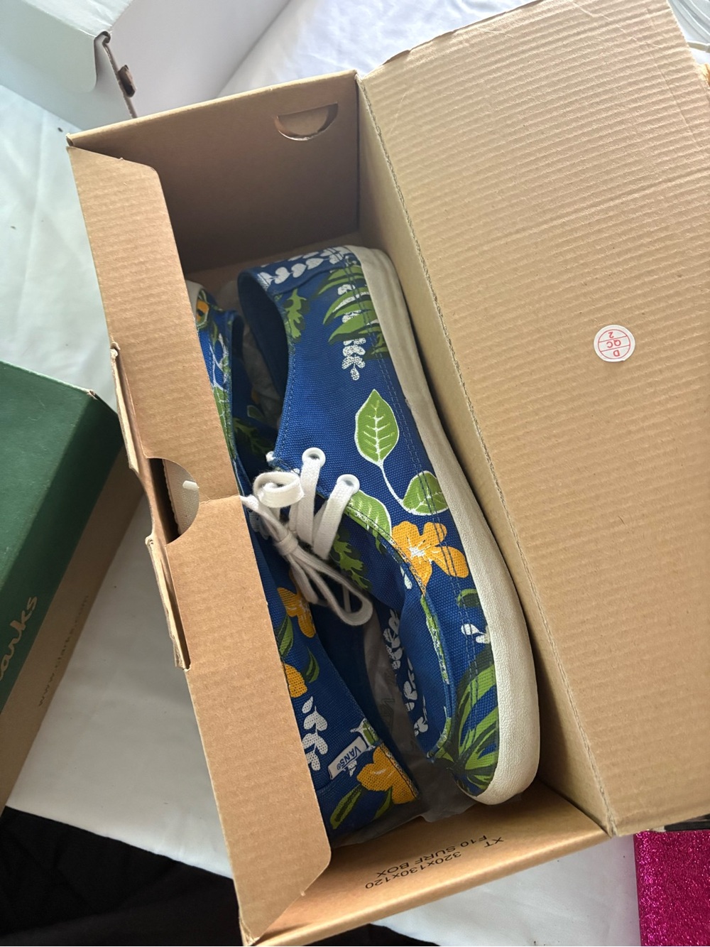 Vans Blue Floral Canvas Kids Sneakers